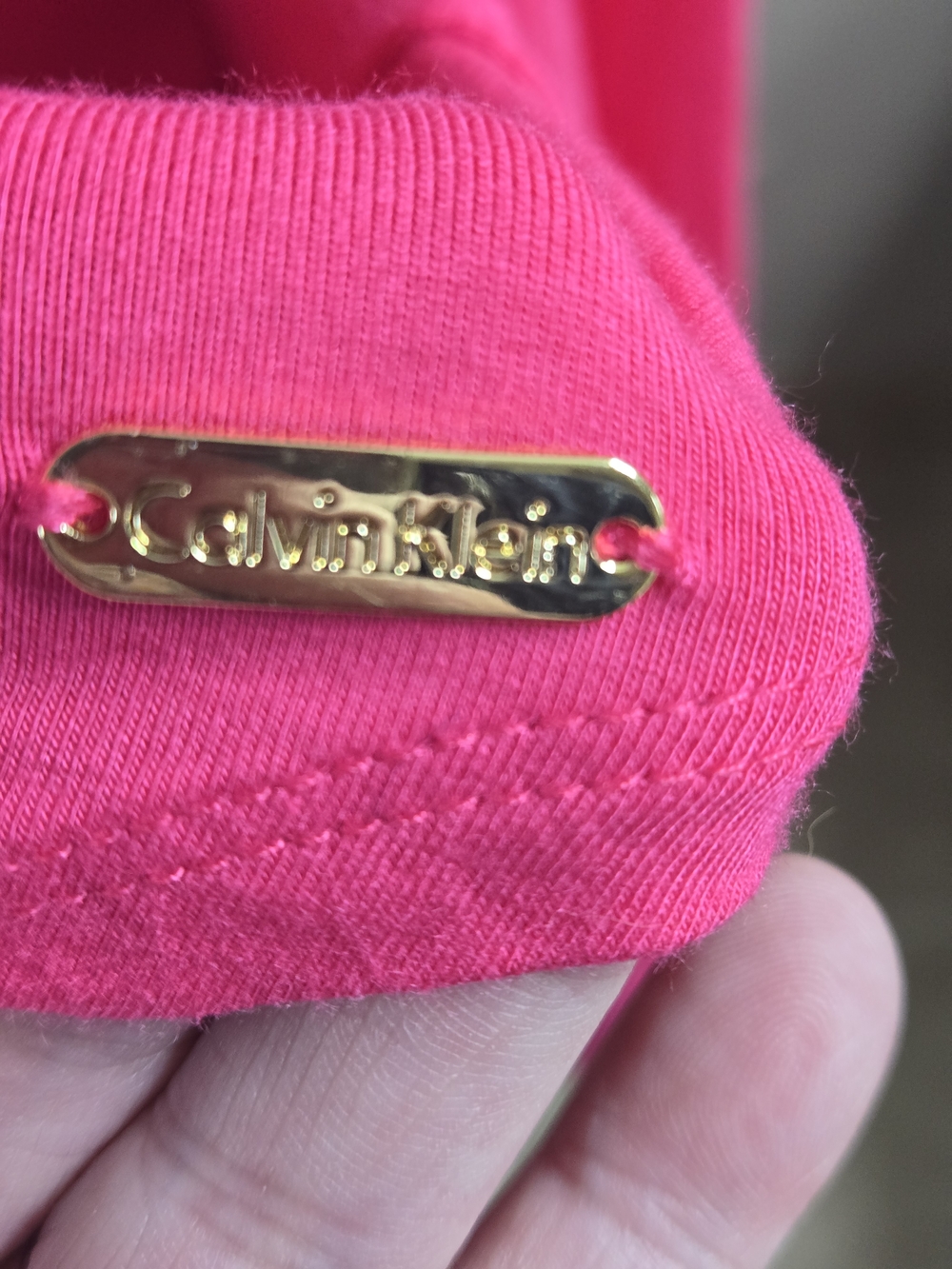 NWT Calvin Klein Ladies L Fushia Scoop Neck Long Sleeve Blouse - Picture 3 of 4